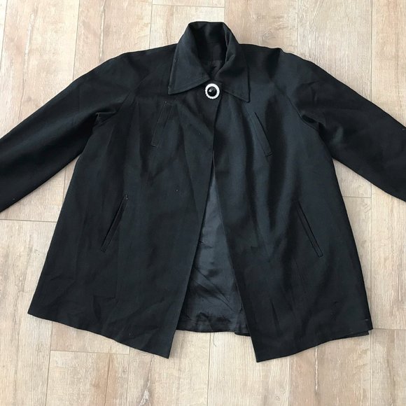 Black Vintage Coat, Retro Black Coat Large - Picture 7 of 7